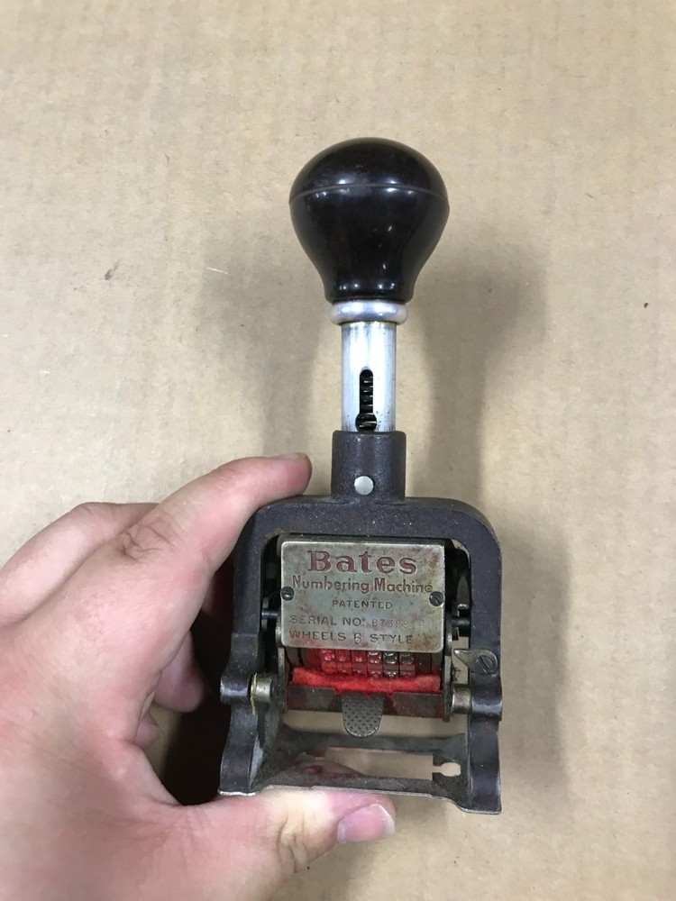 Vintage Bates 6-Wheel Style E- Numbering Machine
