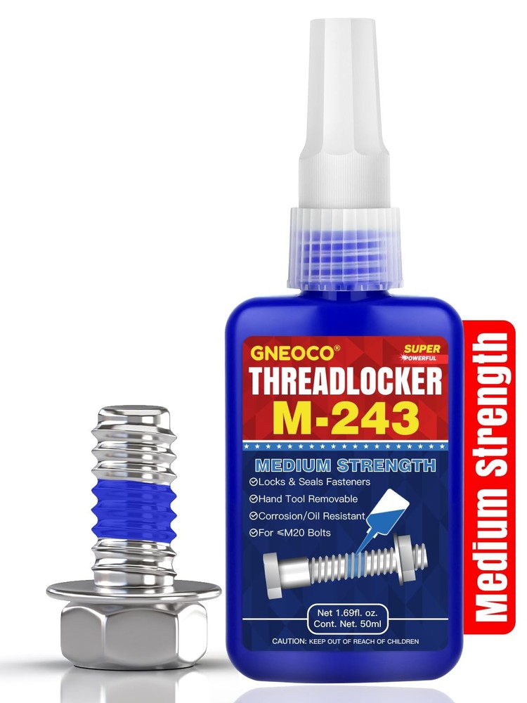 ThreadLocker Blue, Thread Lock Medium Strength Tight for Nuts, Blue