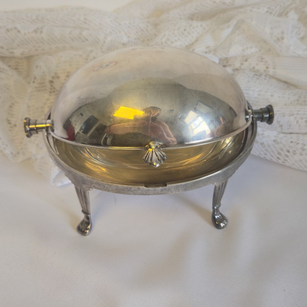 Victoria Silver Plated Dome Roll Top Dish Server Warmer Tableware
