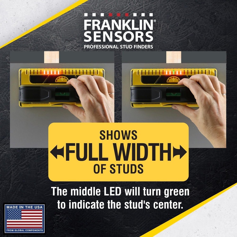 ProSensor M210 Stud Finder with 13 Sensors & Live Wire Detection - Compact