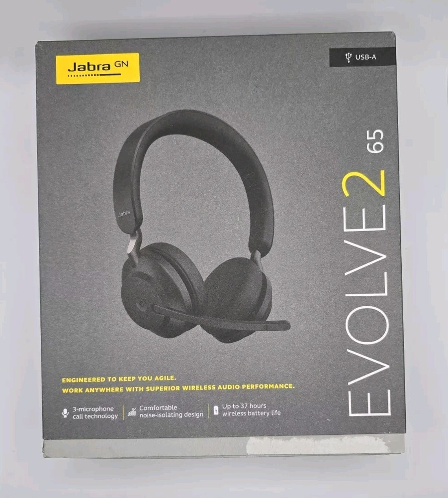 Jabra Evolve2 65 Stereo Wireless Headset (MS Teams, USB-A) - Black