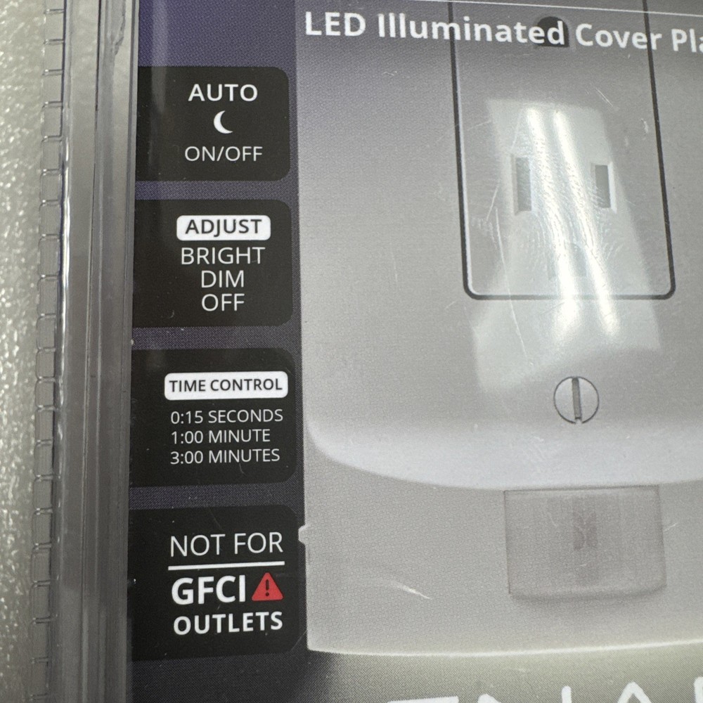 SnapPower MotionLight Motion Detecting Night Light Wall Plate Bright/Dim/Off