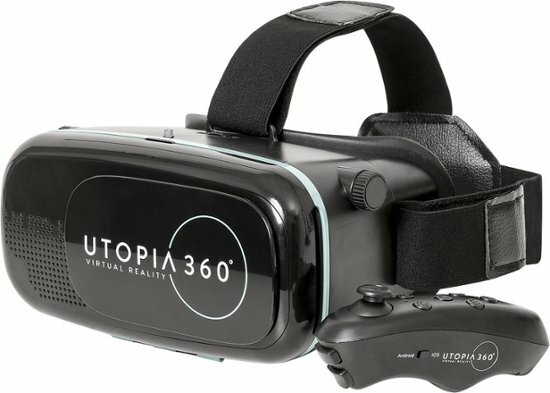 ReTrak - Utopia 360° Virtual Reality Headset with Bluetooth Controller-Black NIB