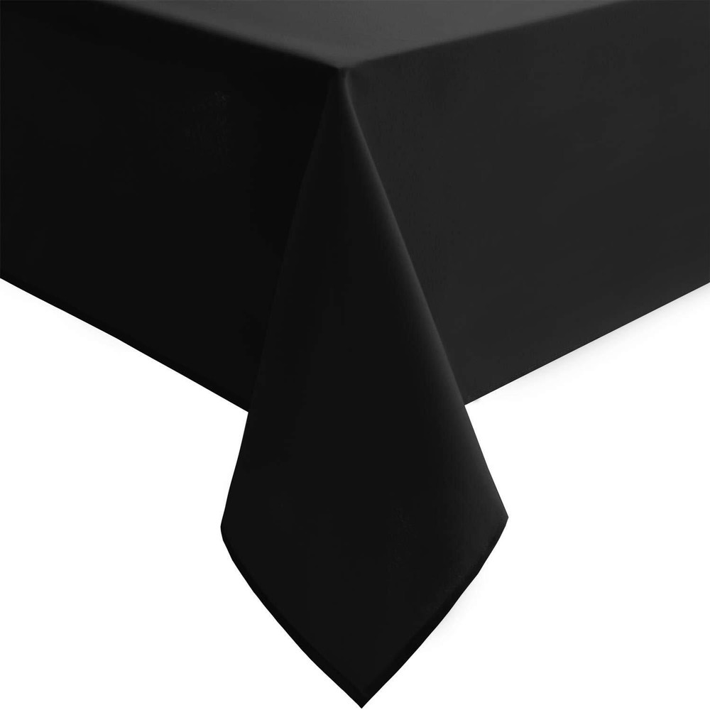 Black Small Square Tablecloth 40x40" Spillproof Washable Dining Room Kitchen
