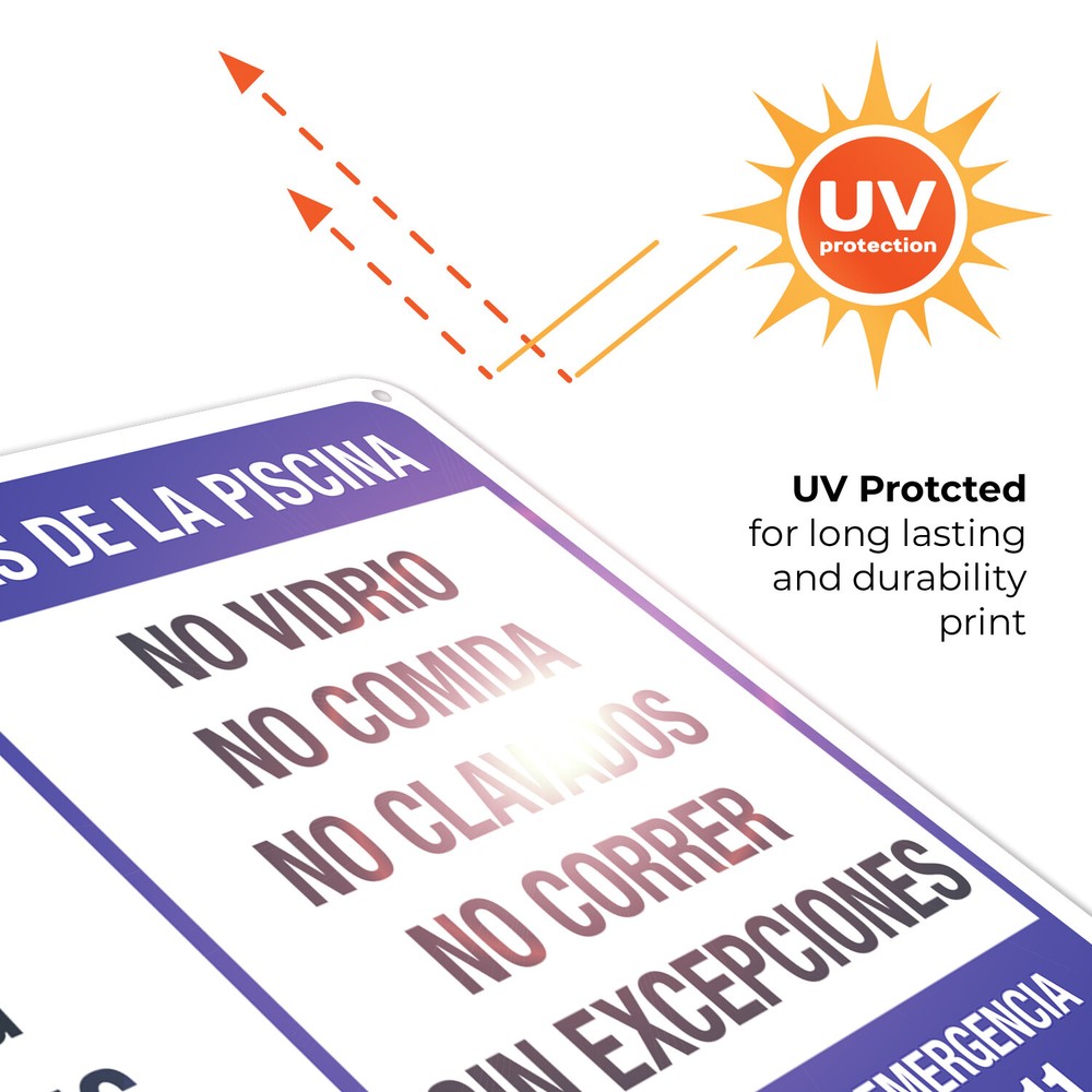 Bilingual Pool Rules English Spanish Sign,