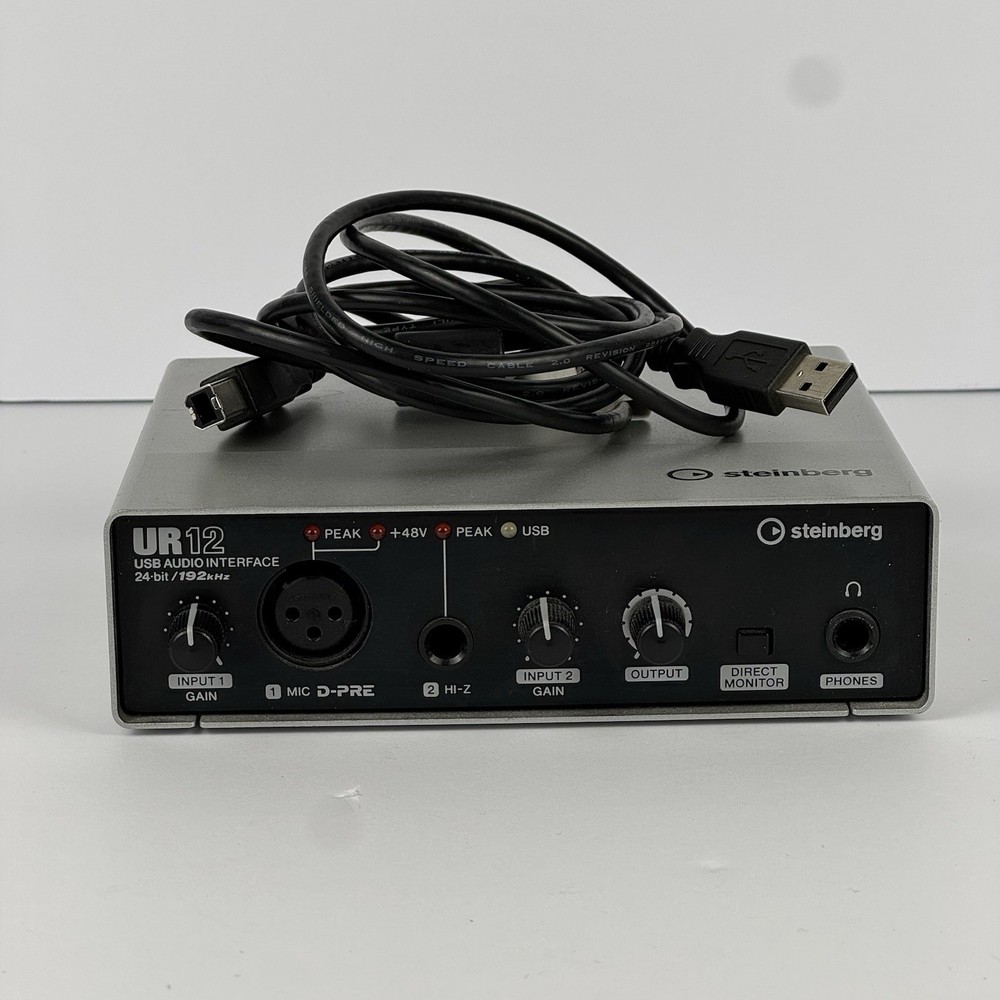 Steinberg UR12 USB Audio Interface Pre AMp 24-Bit 192kHz w Cable *READ*