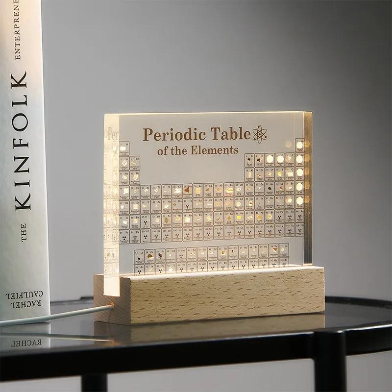 Acrylic Periodic Table Display Mendeleev Elements Science Desk Decor Gift
