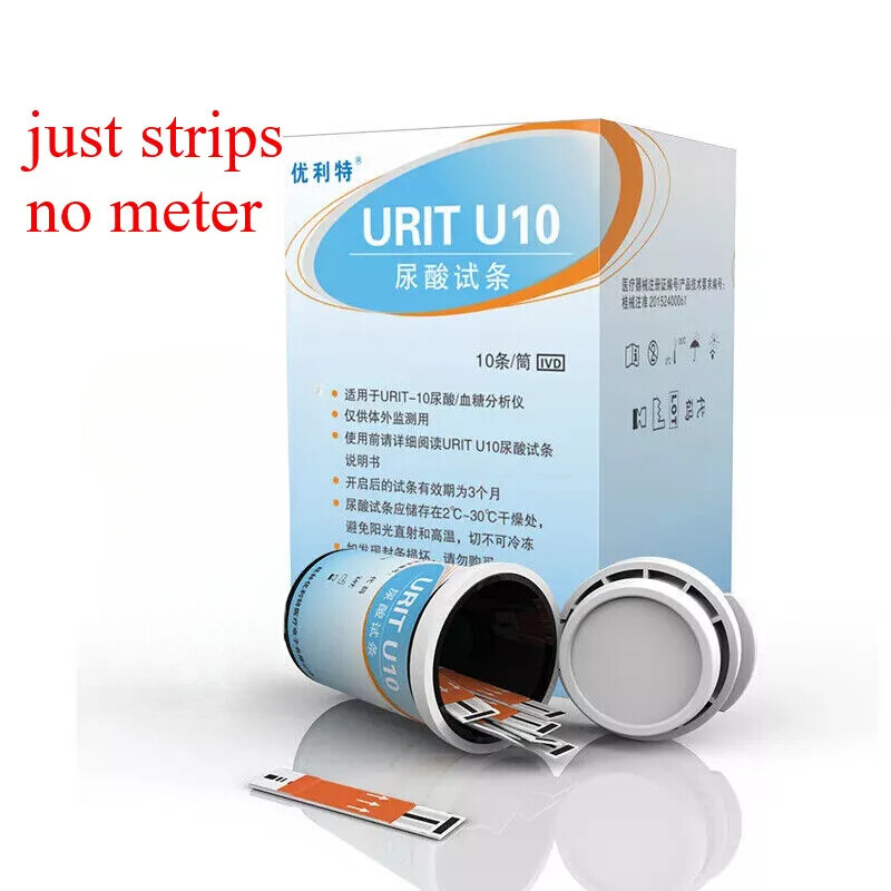 URIT-10 Tester uses test strips - Uric Acid Test Strips (25 strips) For Home Use