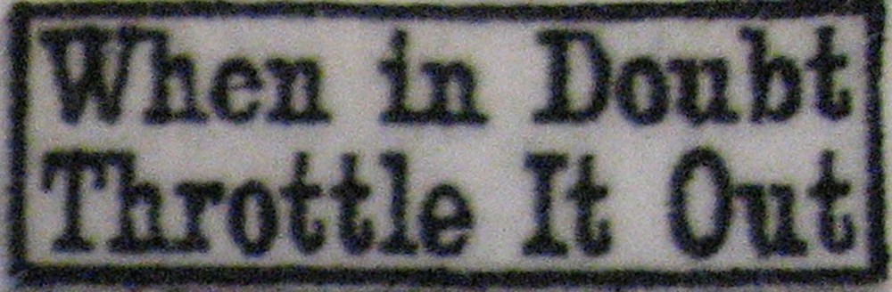 When In Doubt Throttle It Out.  Motorcycle Biker Patch