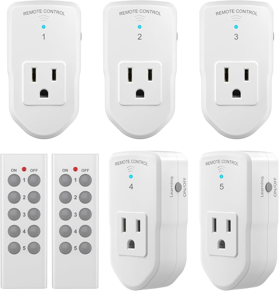 2 Pack Wireless Remote Control Outlet Switch for Lights and Appliances