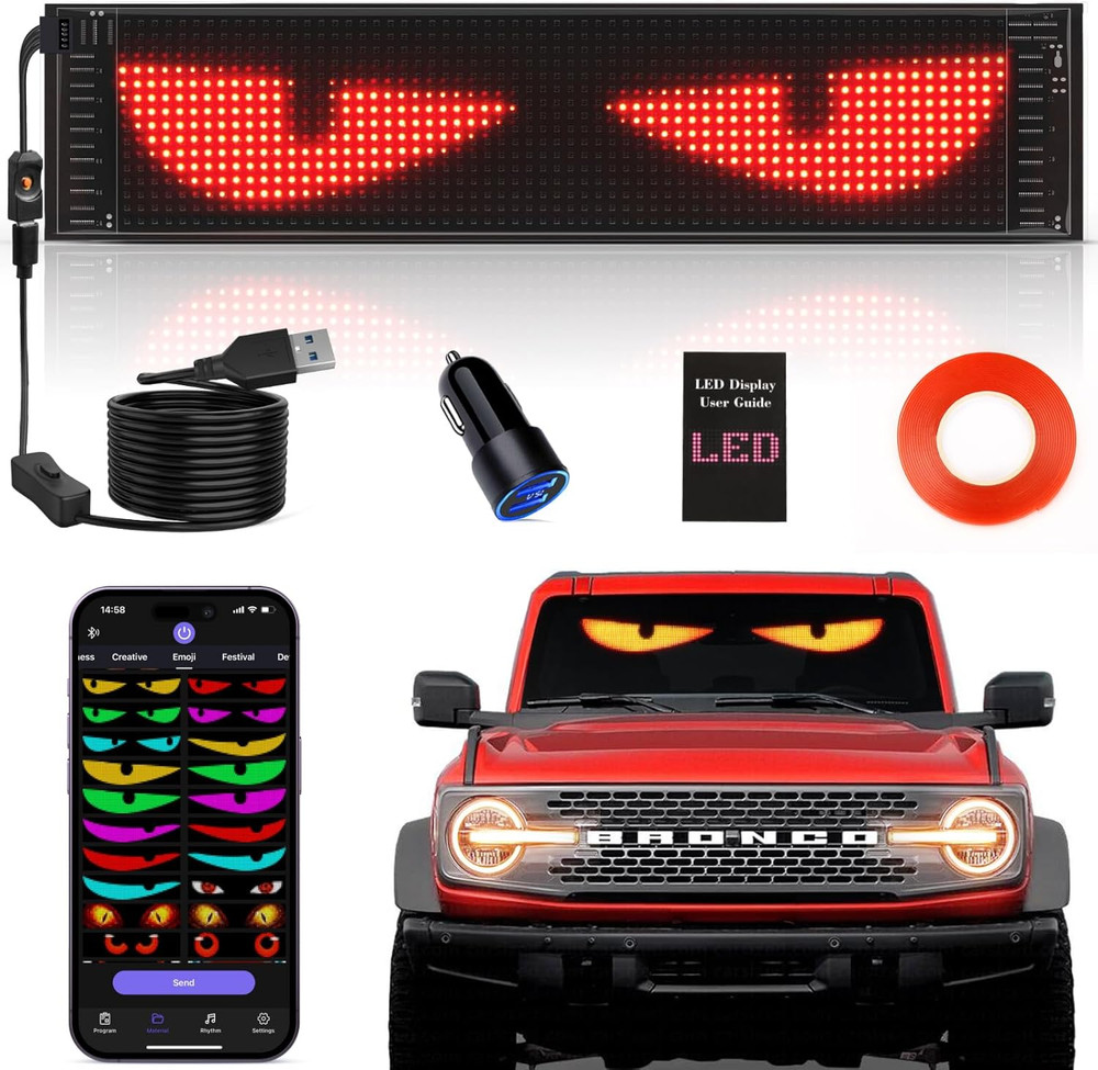 Rayhome Upgrade Synchronize Multiple Devil Eyes Light, 15''x4'' Full Color Big E