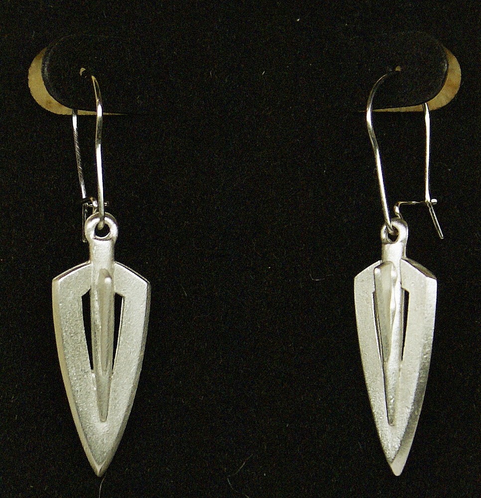 Pewter Broadhead Dangle Earrings by Empire Pewter