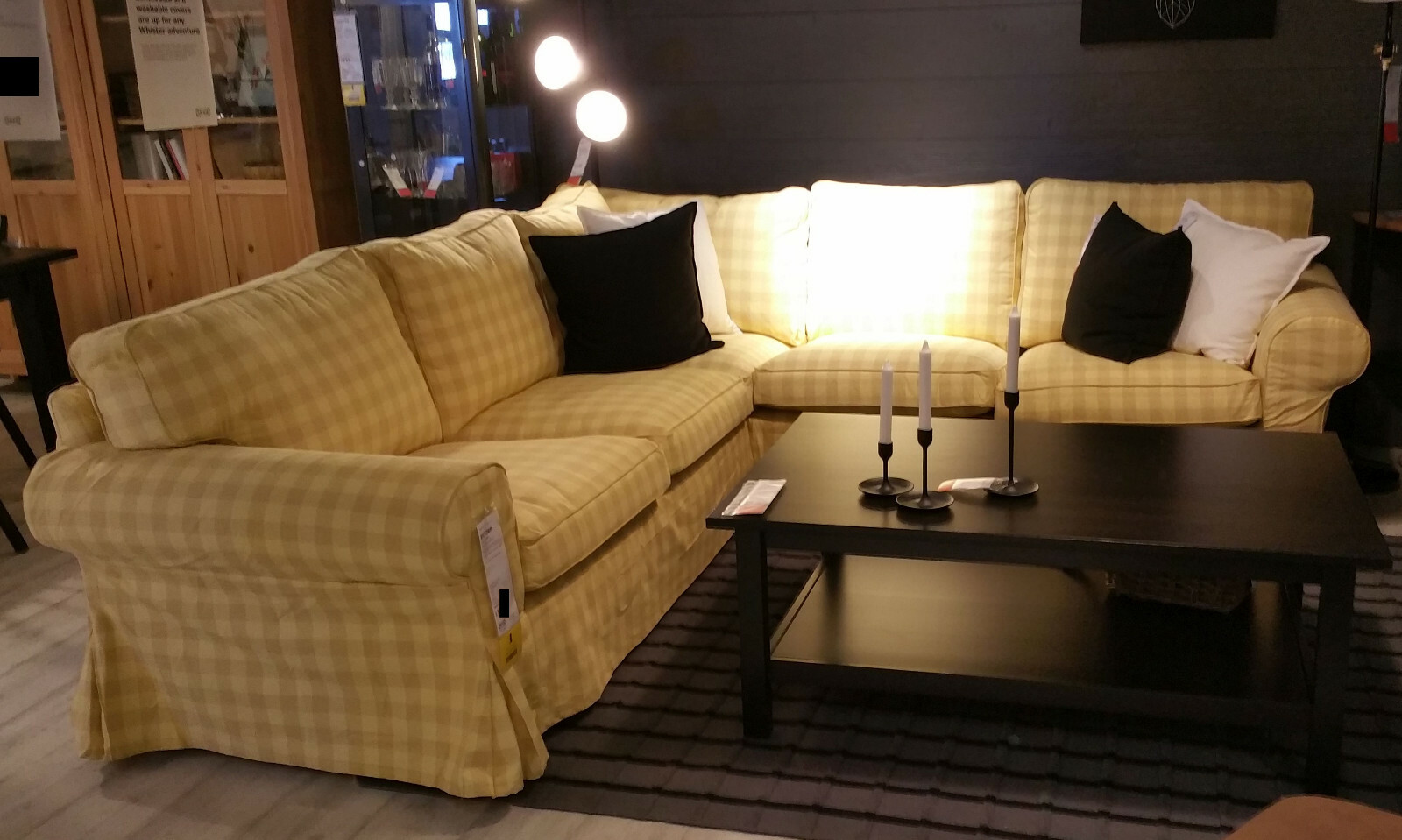 IKEA Ektorp SLIPCOVER Corner sofa 2+2 Cover SKAFTARP YELLOW for 4 Seat Sectional