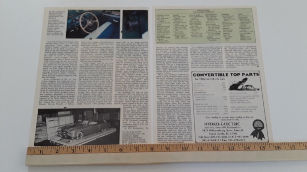 1953 PACKARD CARIBBEAN ORIGINAL 2001 ARTICLE