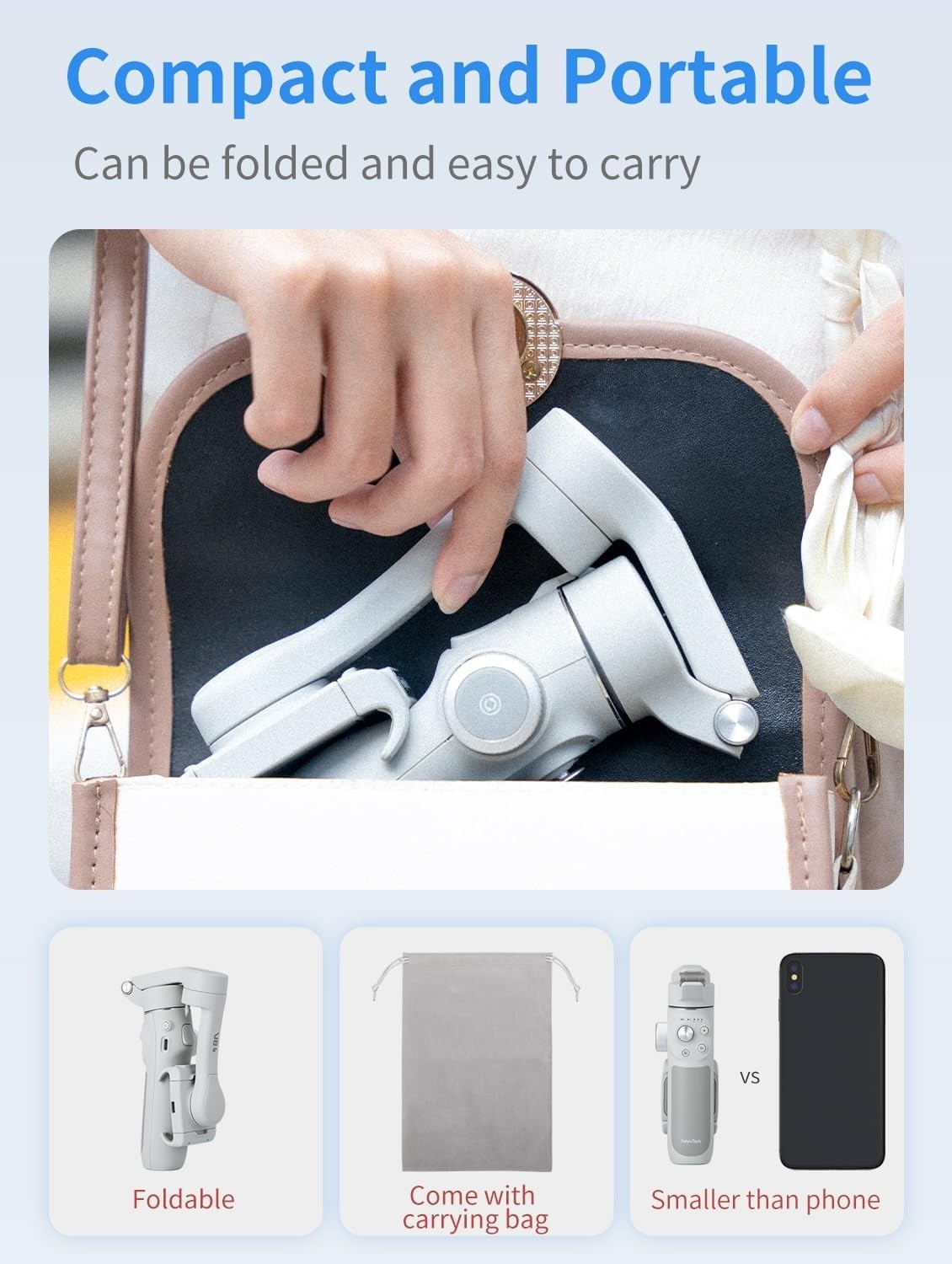 Feiyu VB4SE 3-Axis Compact Handheld Smartphone Gimbal Stabilizer Bluetooth, APP