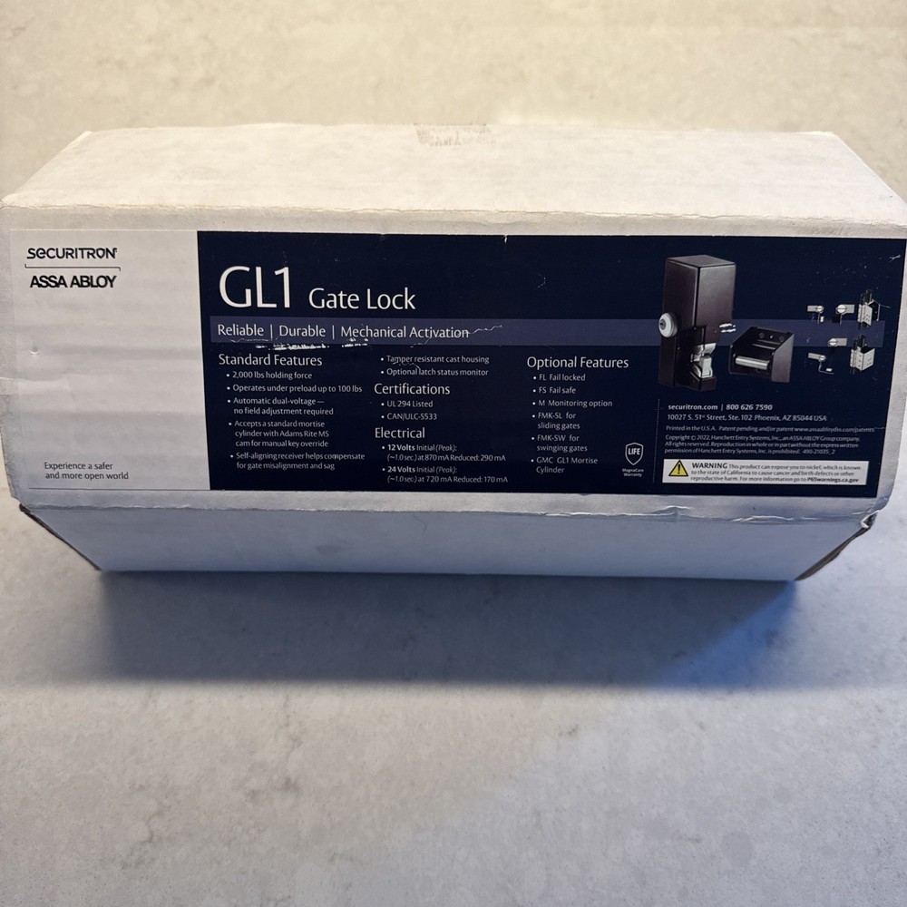 Securitron ASSA ABLOY GL1 Electromechanical Gate Lock