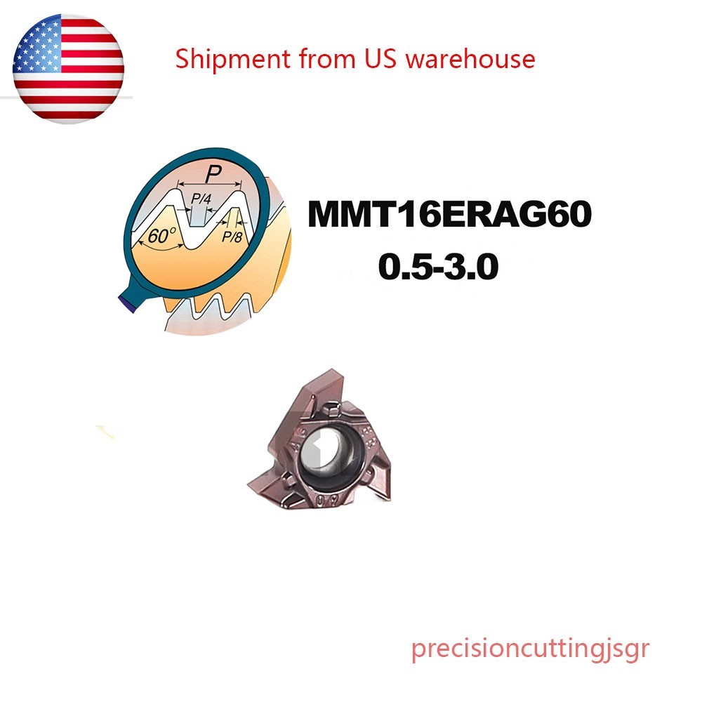 20PCS MMT16ERAG60-S Carbide Threading Laydown Threading Insert 16ER AG60