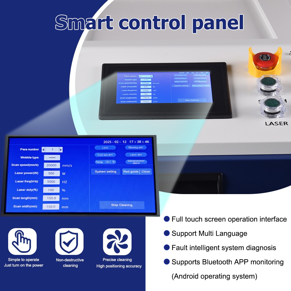 Raycus 3000W Handheld CW Laser Cleaning Machine for Rust Removal Paint Stripping