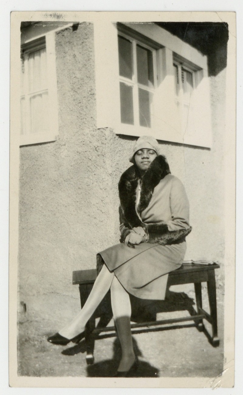 African American Jazz Age Flapper Girl 1920 Cloche Hat Black Woman Eyes Closed