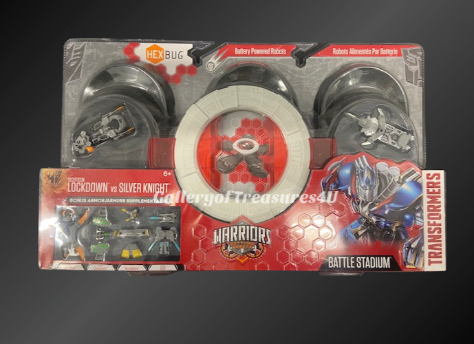 HexBug Transformers Warriors Battle Stadium Lockdown v Silver Knight Robot Bug