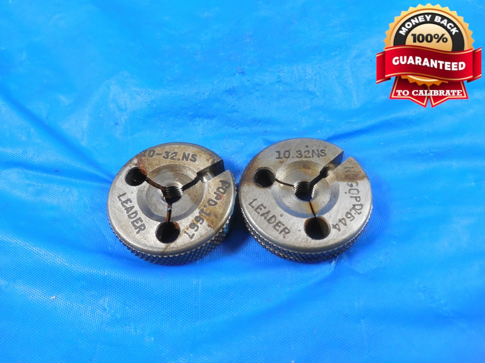 10 32 NS UNDERSIZED THREAD RING GAGES #10 .190 GO NO GO P.D.'S = .1667 & .1644