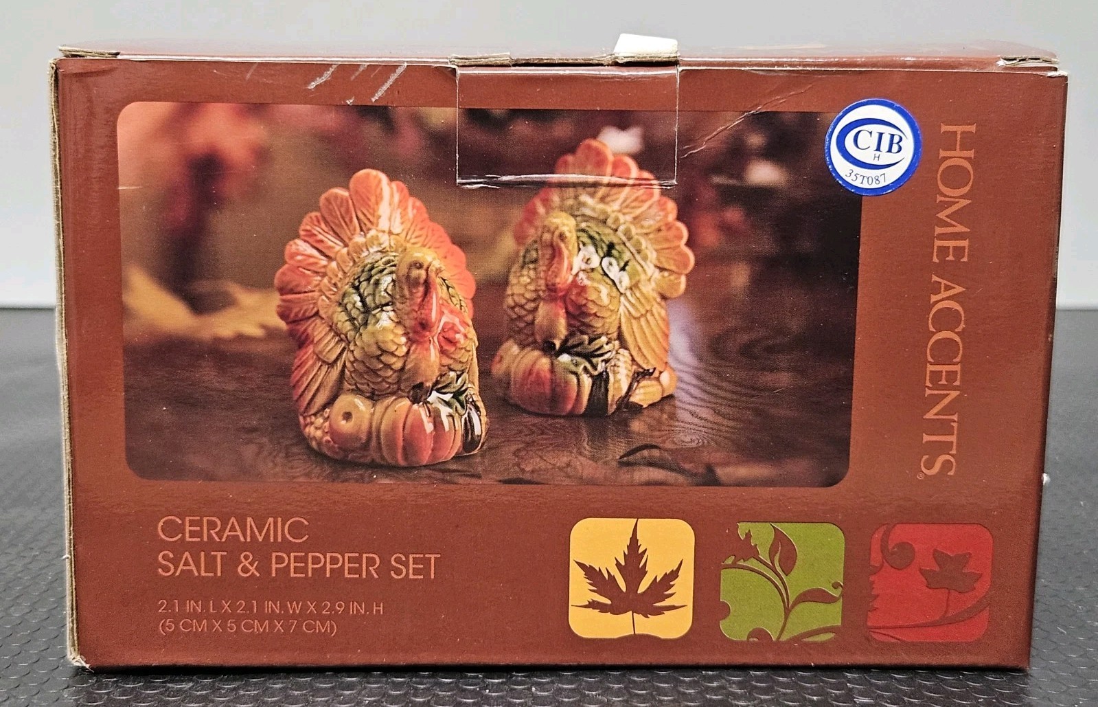 Thanksgiving Turkey Salt And Pepper Shakers Set- Home Accents