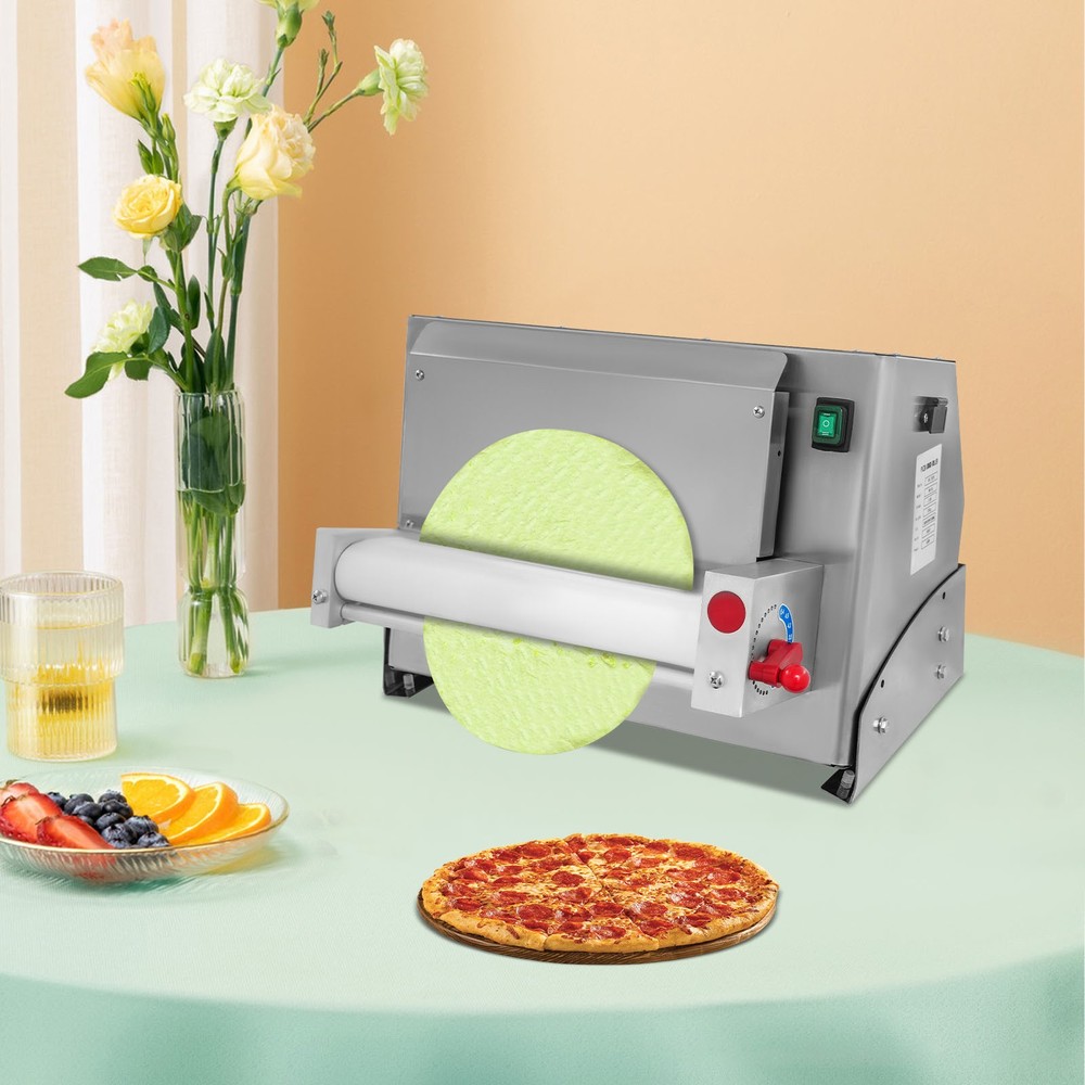 110V Automatic Pizza Dough Roller Sheeter Pastry Press Making Machine 3-12 in