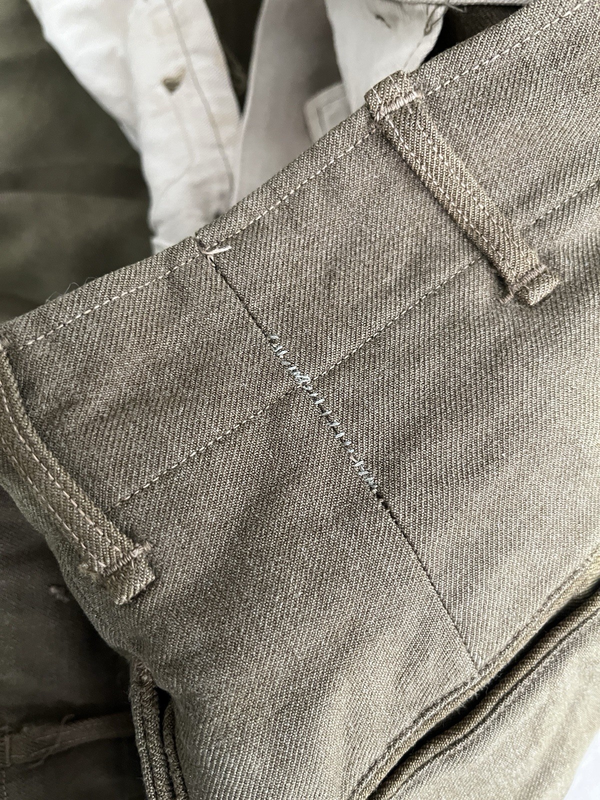 WWII WW2 US Army Light Shade Wool Field Trousers 1942 34x31 Gas Flap Mustard OD