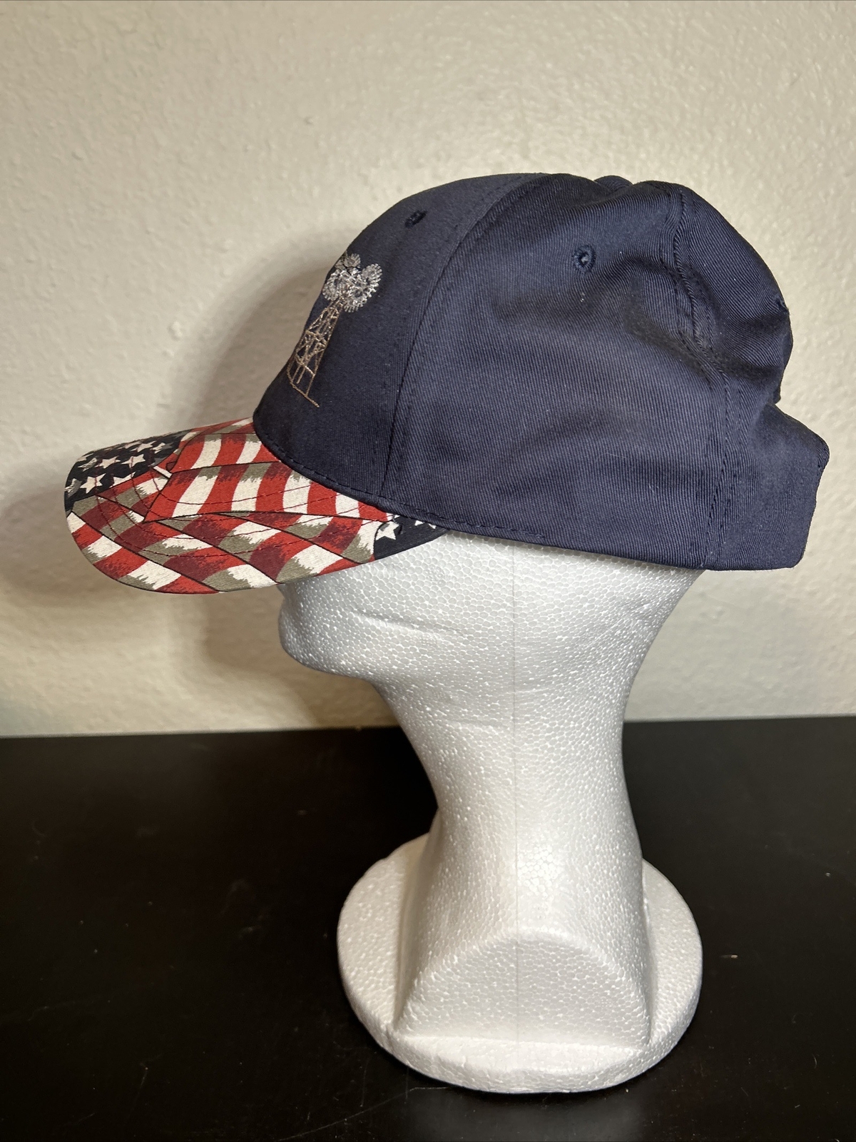 American Wind Power Center Lubbock, TX Patriotic OSFM Embroidered Blue Cap Hat