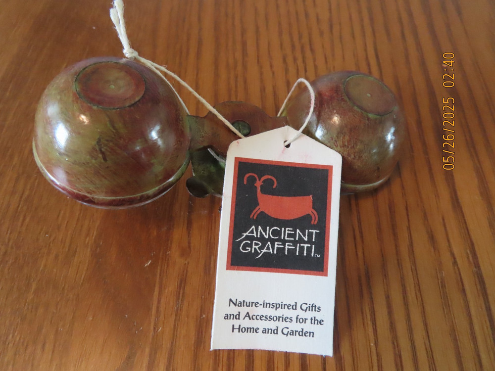 Salt & Pepper Ancient Graffiti Cast Brass Frog Cellar