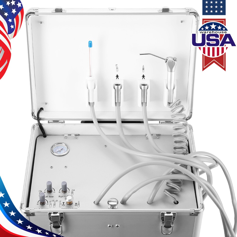 Portable Dental Mobile Delivery Unit Air Compressor Rolling Box /Handpiece Kit