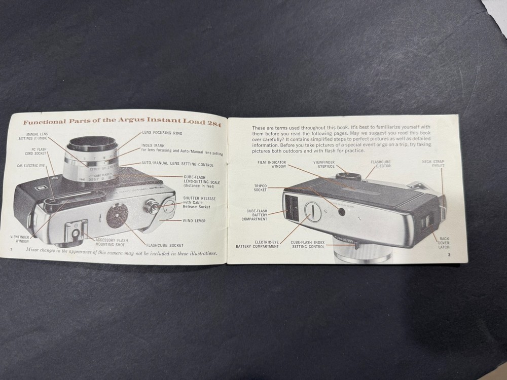 Argus Instant Load 284 Camera Instructions