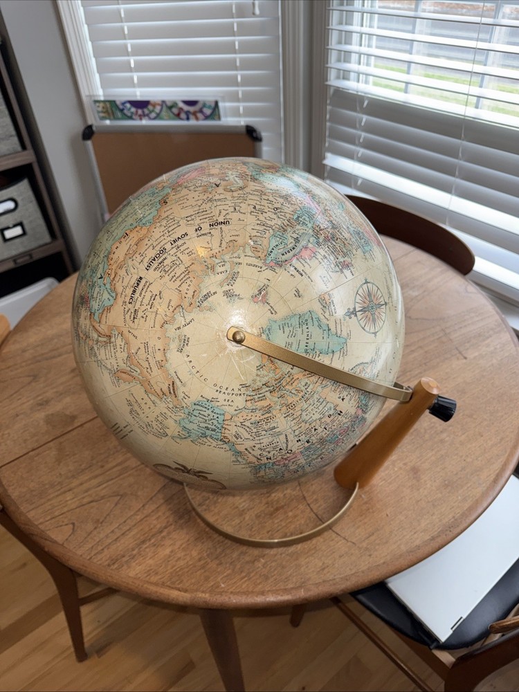 Replogle 16" Vintage Globe - 36" Table Model, 1970's World Classic Series Globe