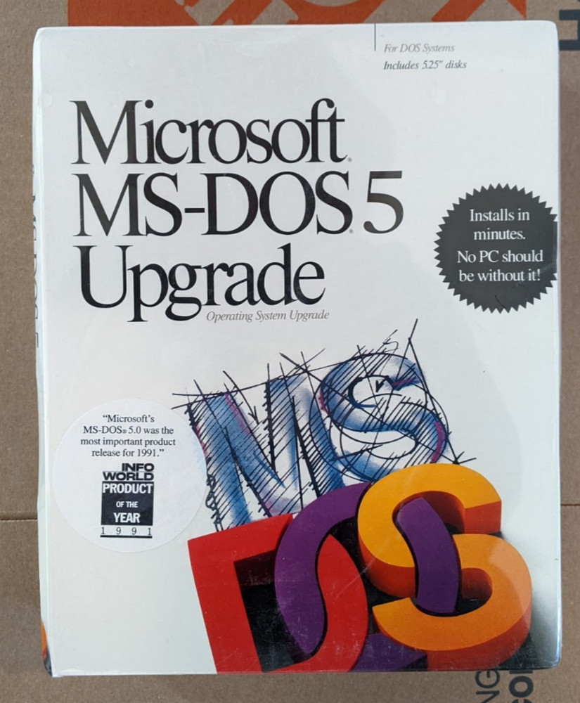 Microsoft MS-DOS 5 Upgrade 5.25" Floppy Disk Operating System