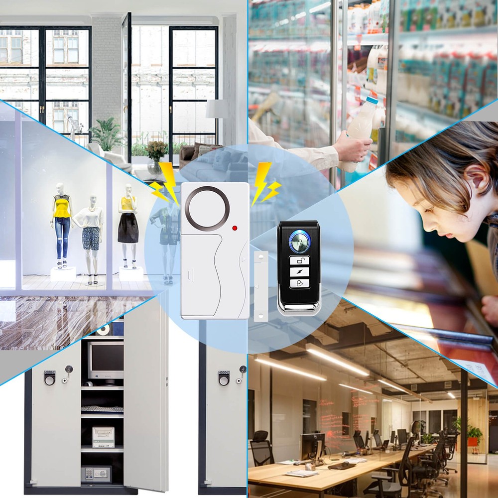 Apartment Safety Magnetic Window Door Alarm *2 Control by Remote Simple Function