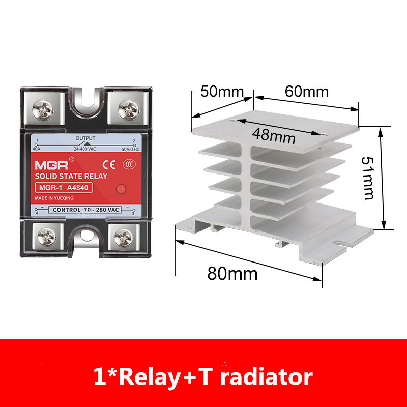 MGR-1 A4840 single-phase solid state relay with radiator 40A AC-AC SSR-40AA
