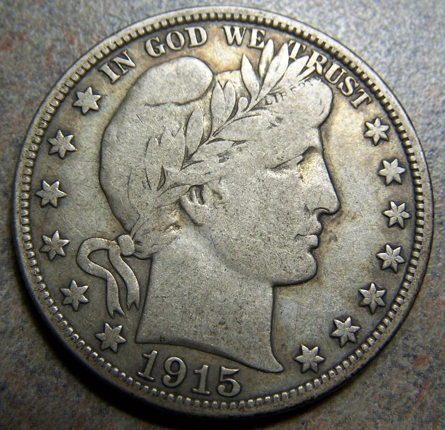 1915 D Barber Half Dollar -- Low Mintage