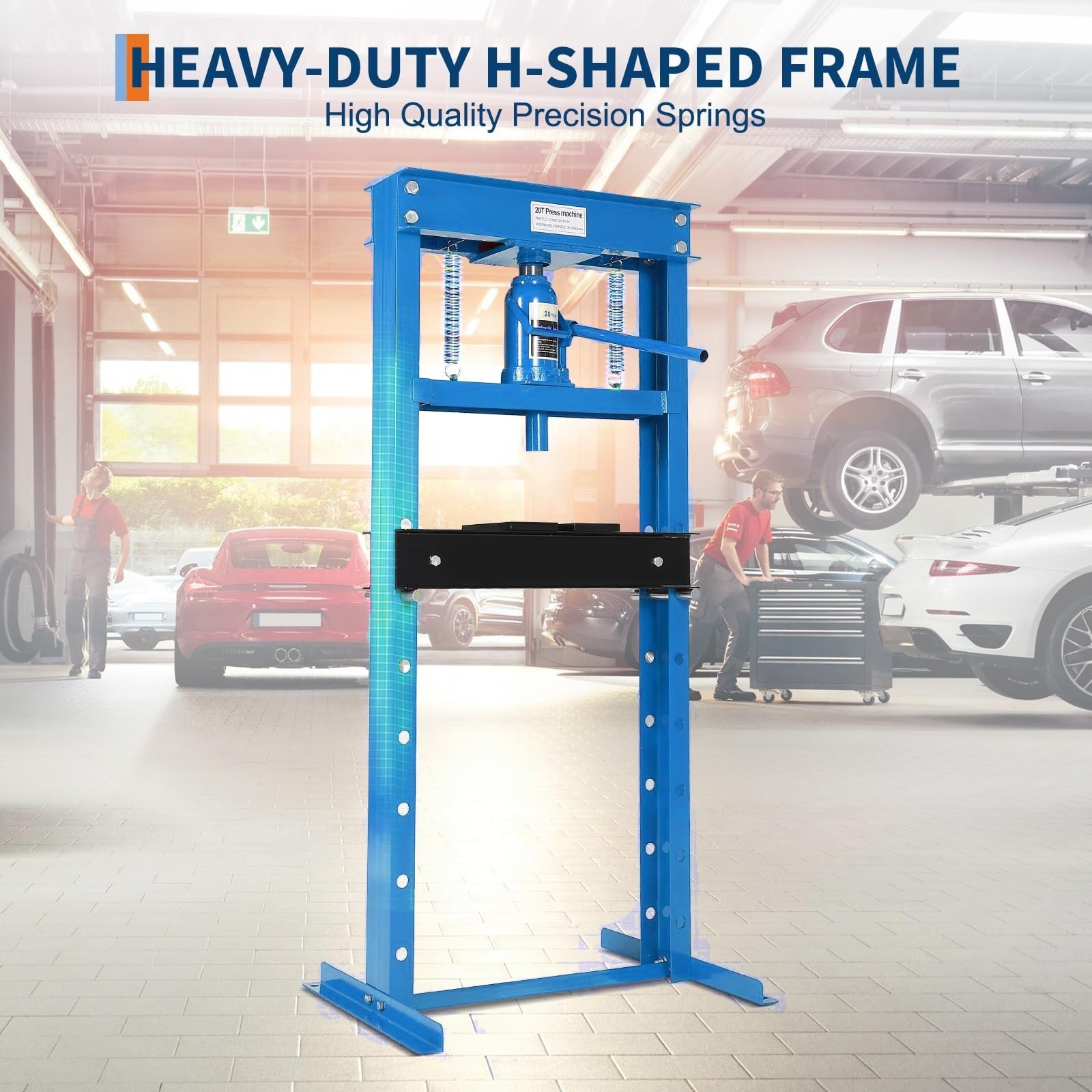 20 Ton Hydraulic Press H-Frame Garage Floor Shop Press with Press Plates Heavy