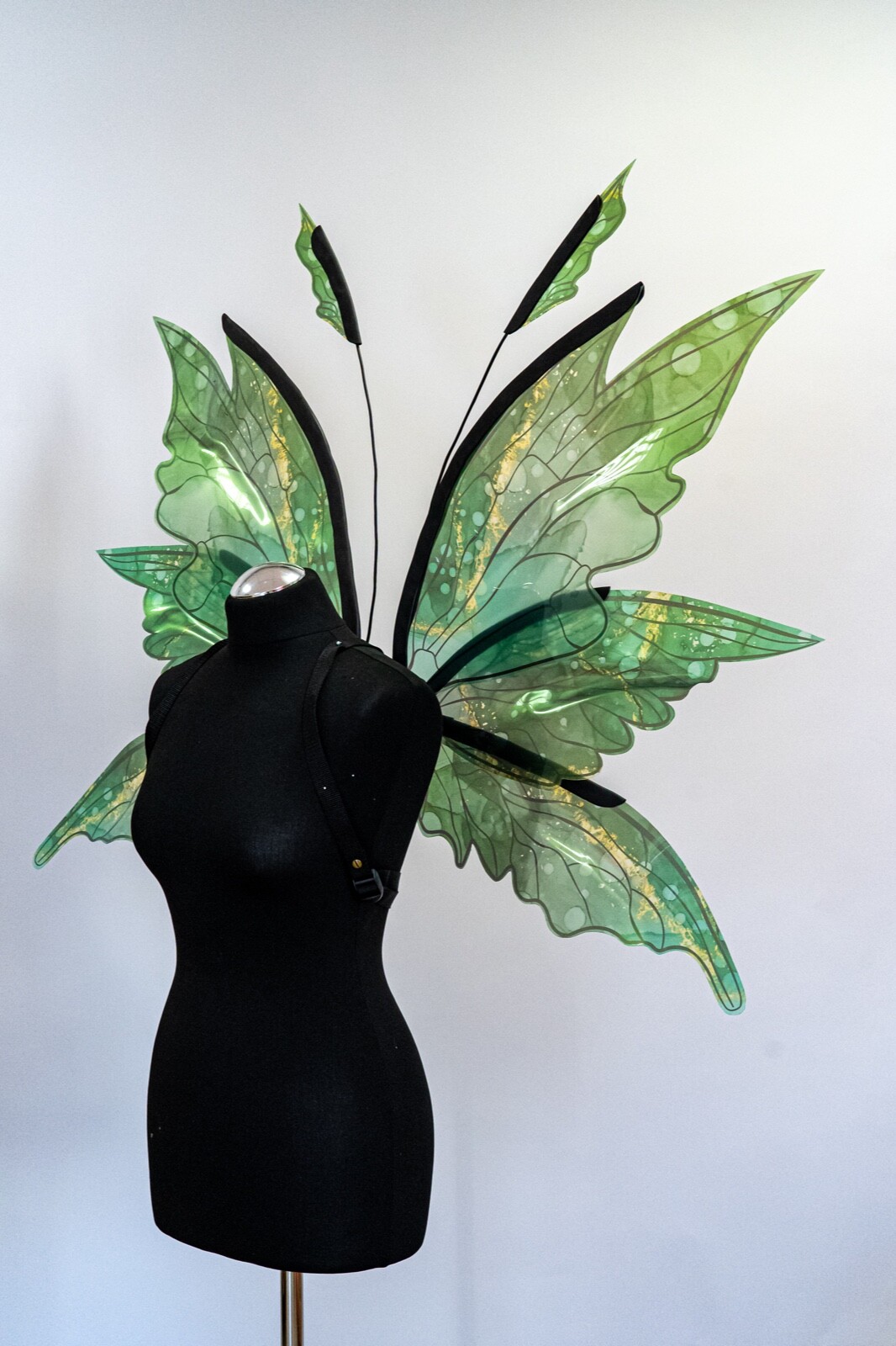 Green Fairy Wings Costume For Adult Butterfly Elf Cosplay Iridescent Halloween