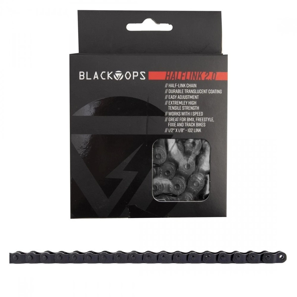 Black Ops Half Link 1.0 Solid Pin BMX Chain 1/2 x 1/8