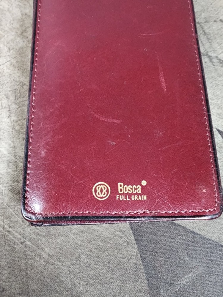 Vintage BOSCA Brown Leather Multi Use Pouch Case 7" Long