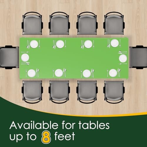 5 Pack 54 x 108 Inch Plastic Tablecloth Disposable Rectangle Lime Green