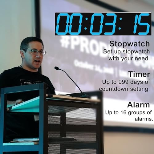 Digital Wall Clock, Oversize Led Digital Clock Large Display with Auto Ice Blue