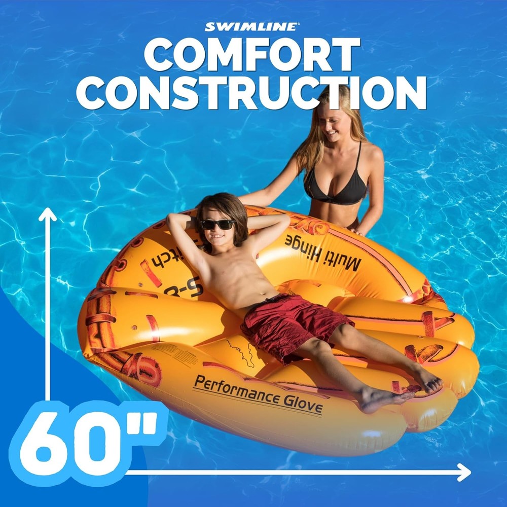 Giant Inflatable Baseball Glove Pool Float , Brown, 62"/50"/16"