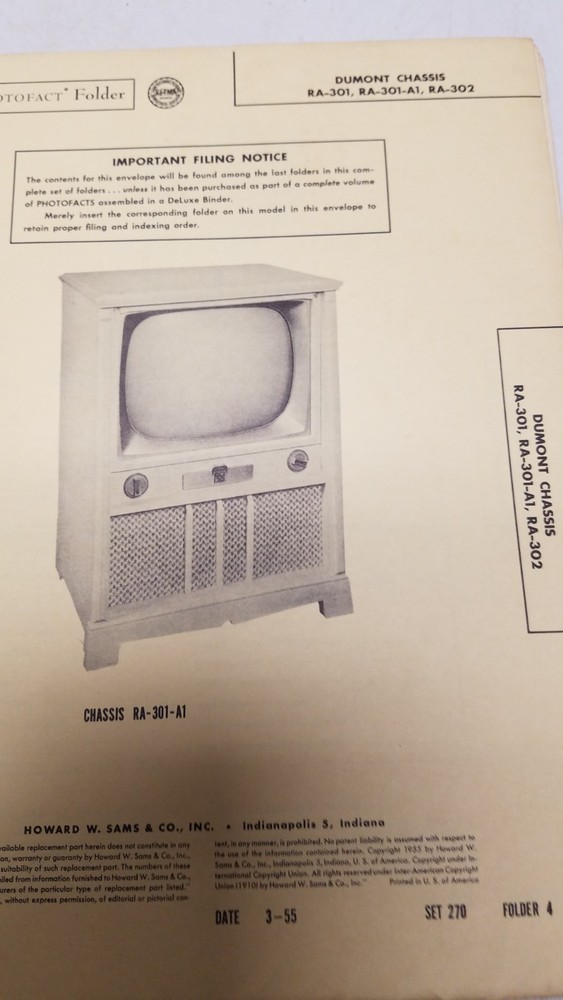 Sams Photo Fact #270 3/55 missing folder 18 (D)