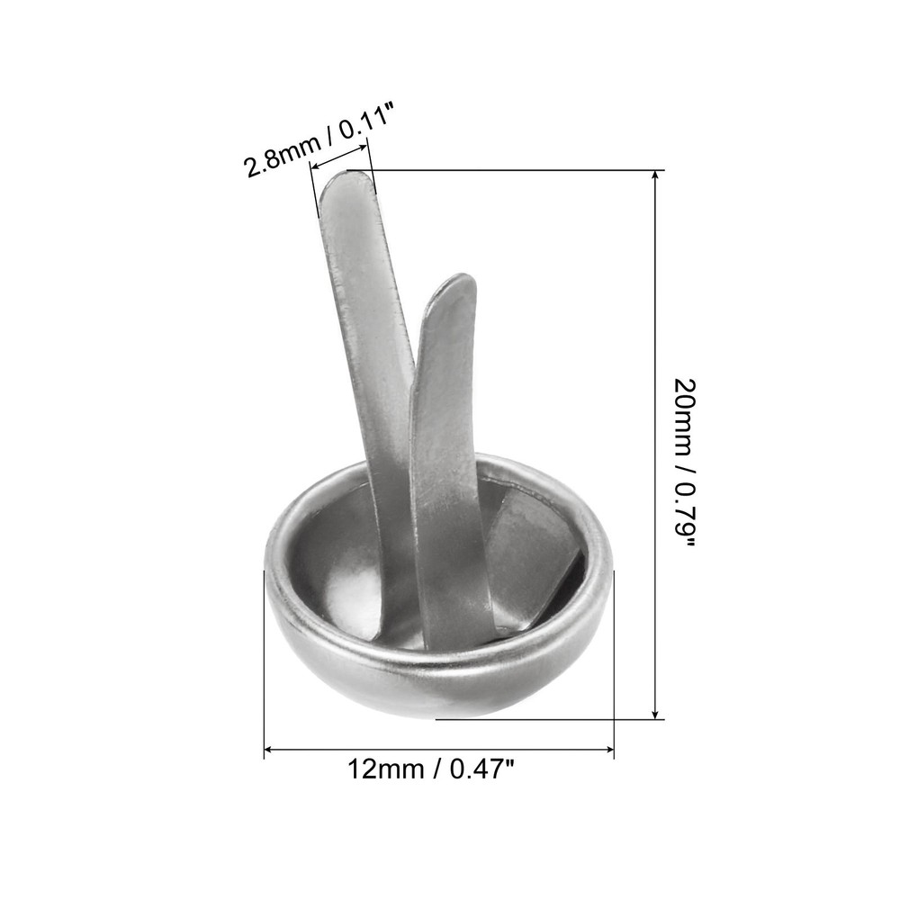 12x20mm mini paper tips fixing, 100pcs round fixing tips, silver tone