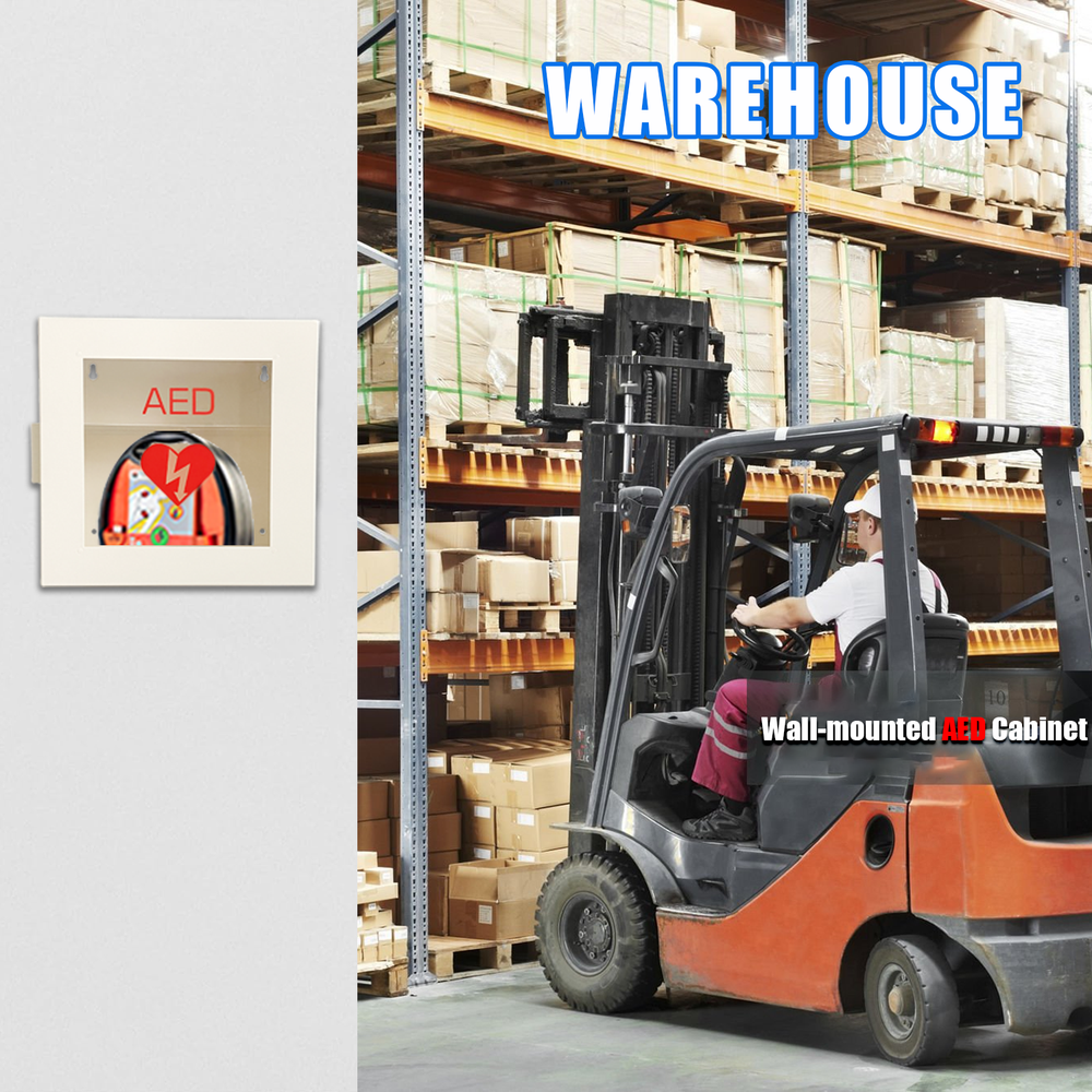 Non Alarmed AED Defibrillator Wall Mounted Storage Cabinet