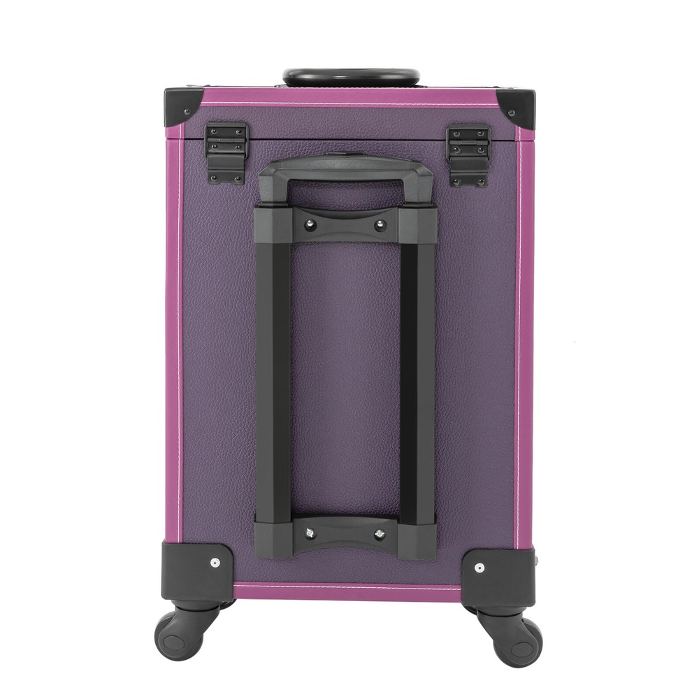 Makeup Train Case Rolling Cosmetic Trolley Makeup Storage Organizer Luggage Box