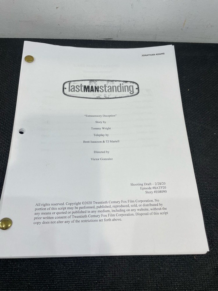 “Last Man Standing” Authentic Tv script Used On Set. "Extrasensory Deception"