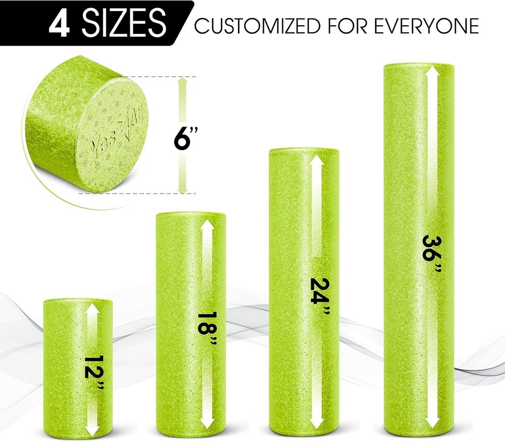 Extra Firm 12-Inch High-Density Foam Roller for Enhanced Flexibility & Mobility